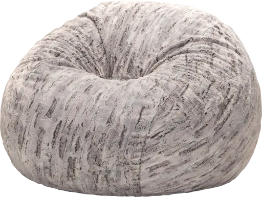 Kids Winter Dream Silver Faux Fur Bean Bag