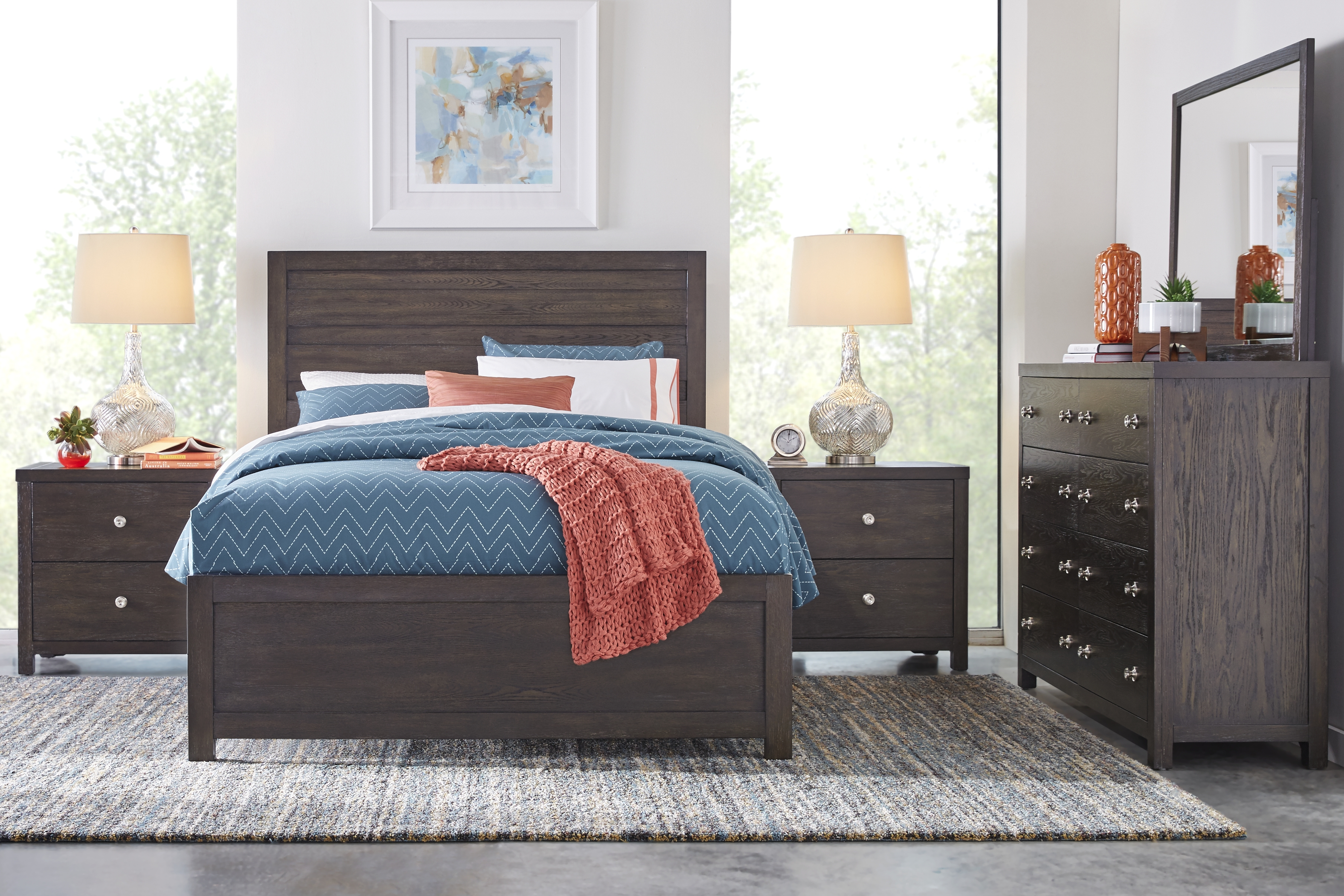 Barringer Place Merlot 3 Pc King Panel Bed - Thumbnail - Image 2