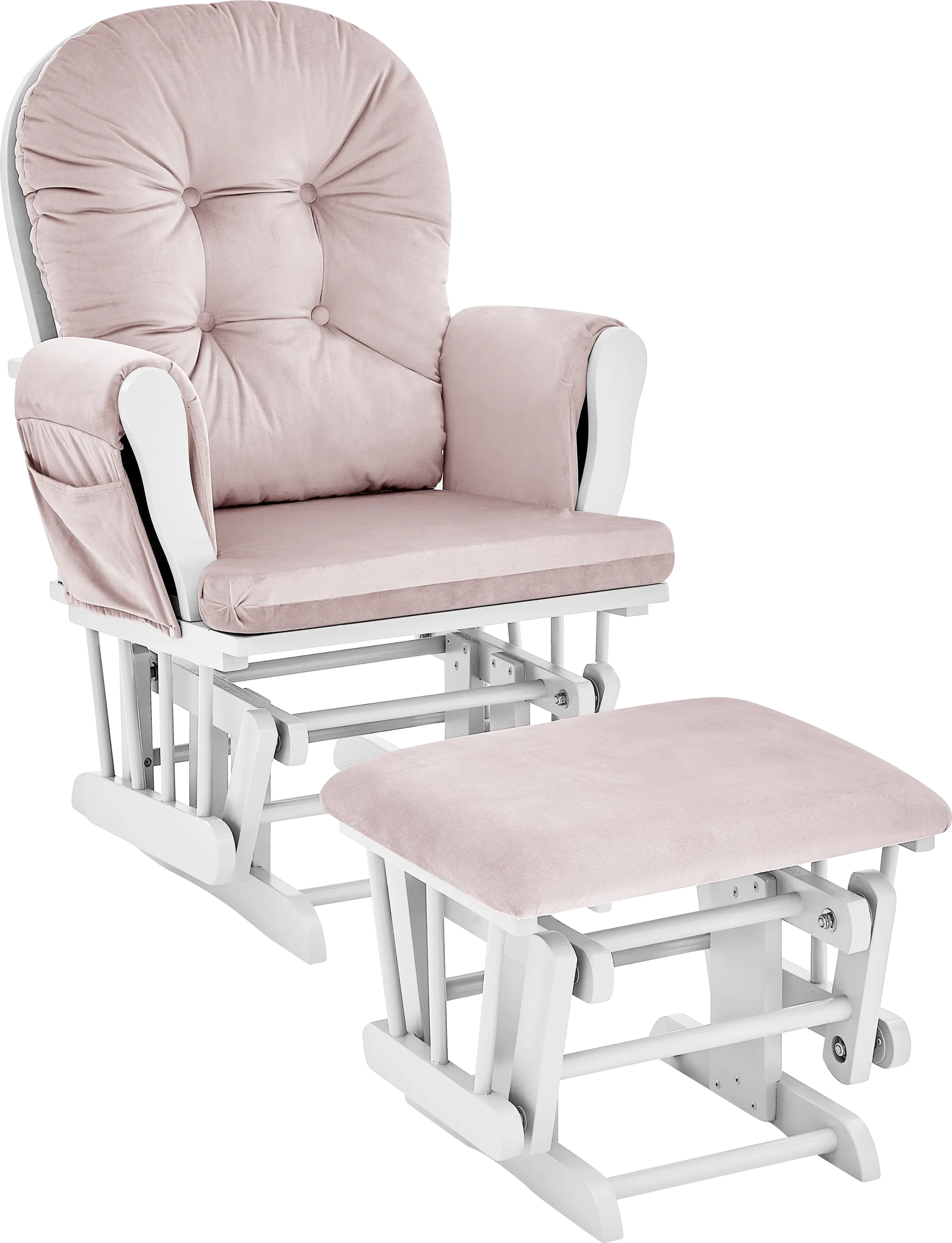 Nursery Coletta Pink Glider and Ottoman - Image 1