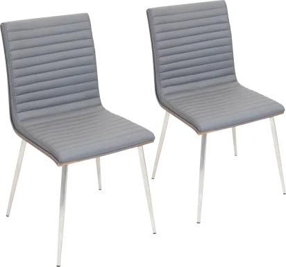 Burnsfield Gray Swivel Side Chair, Set of 2