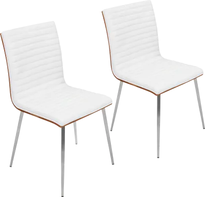 Burnsfield White Swivel Side Chair, Set of 2
