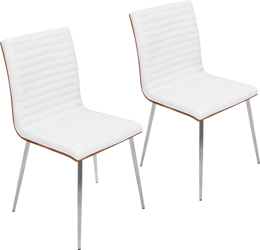 Burnsfield White Swivel Side Chair, Set of 2