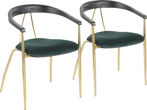 Kingrow Green Arm Chair, Set of 2