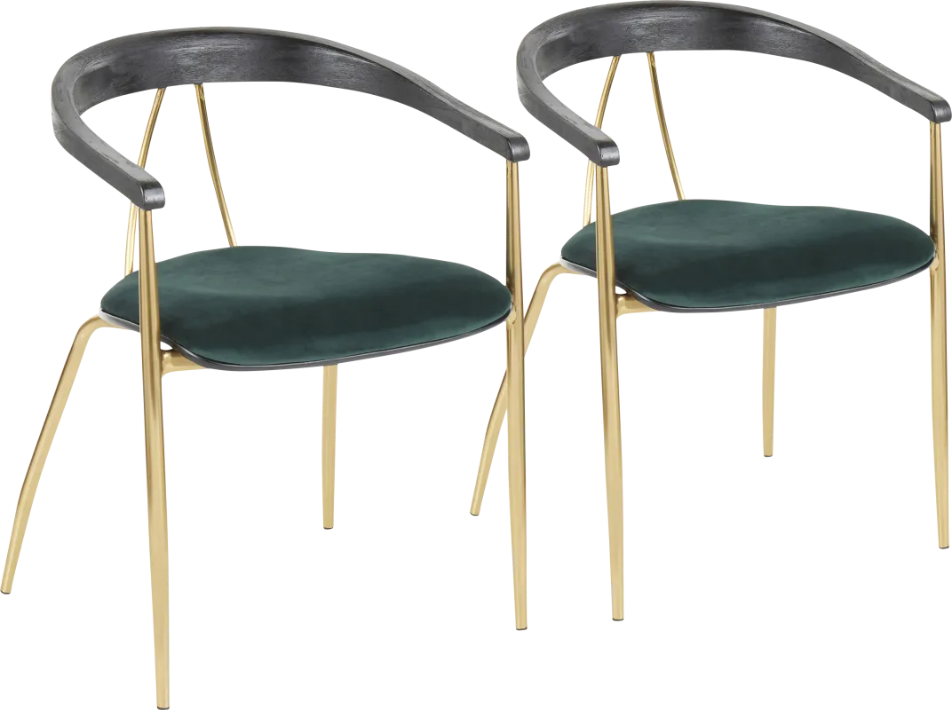 Kingrow Green Arm Chair, Set of 2