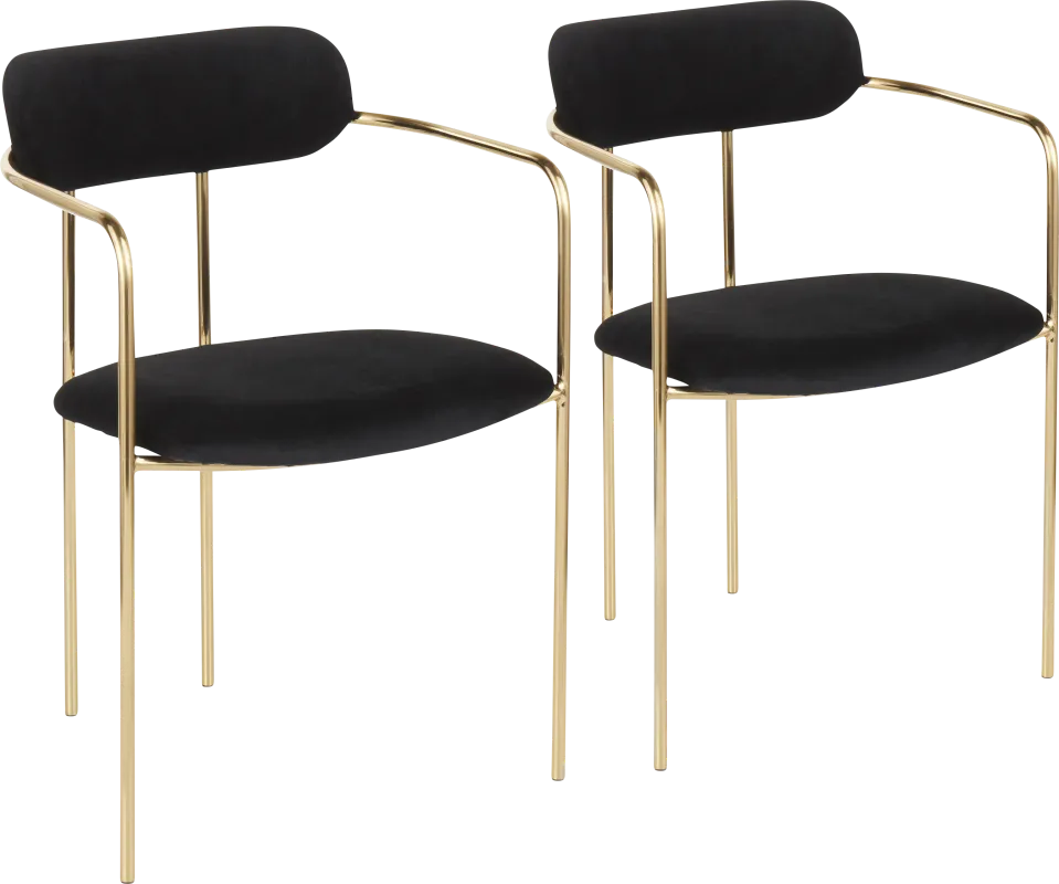 Meckling Black Arm Chair, Set of 2