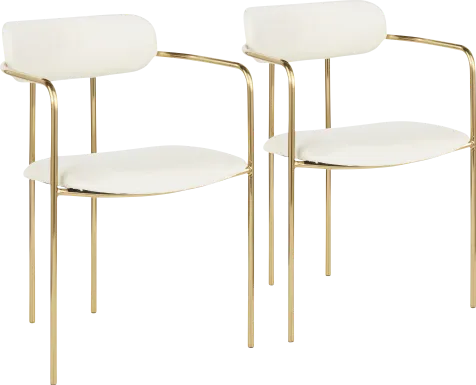 Meckling Cream Arm Chair, Set of 2