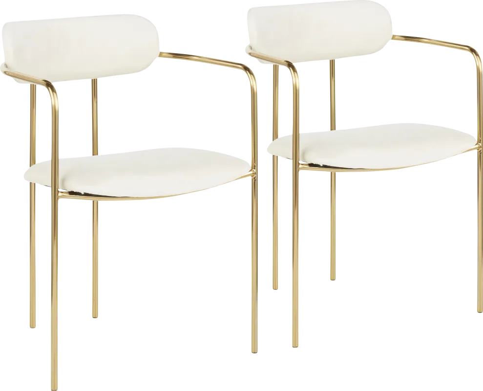 Meckling Cream Arm Chair, Set of 2