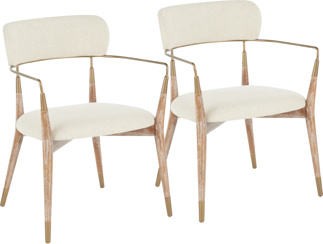 Mackling Cream Arm Chair, Set of 2