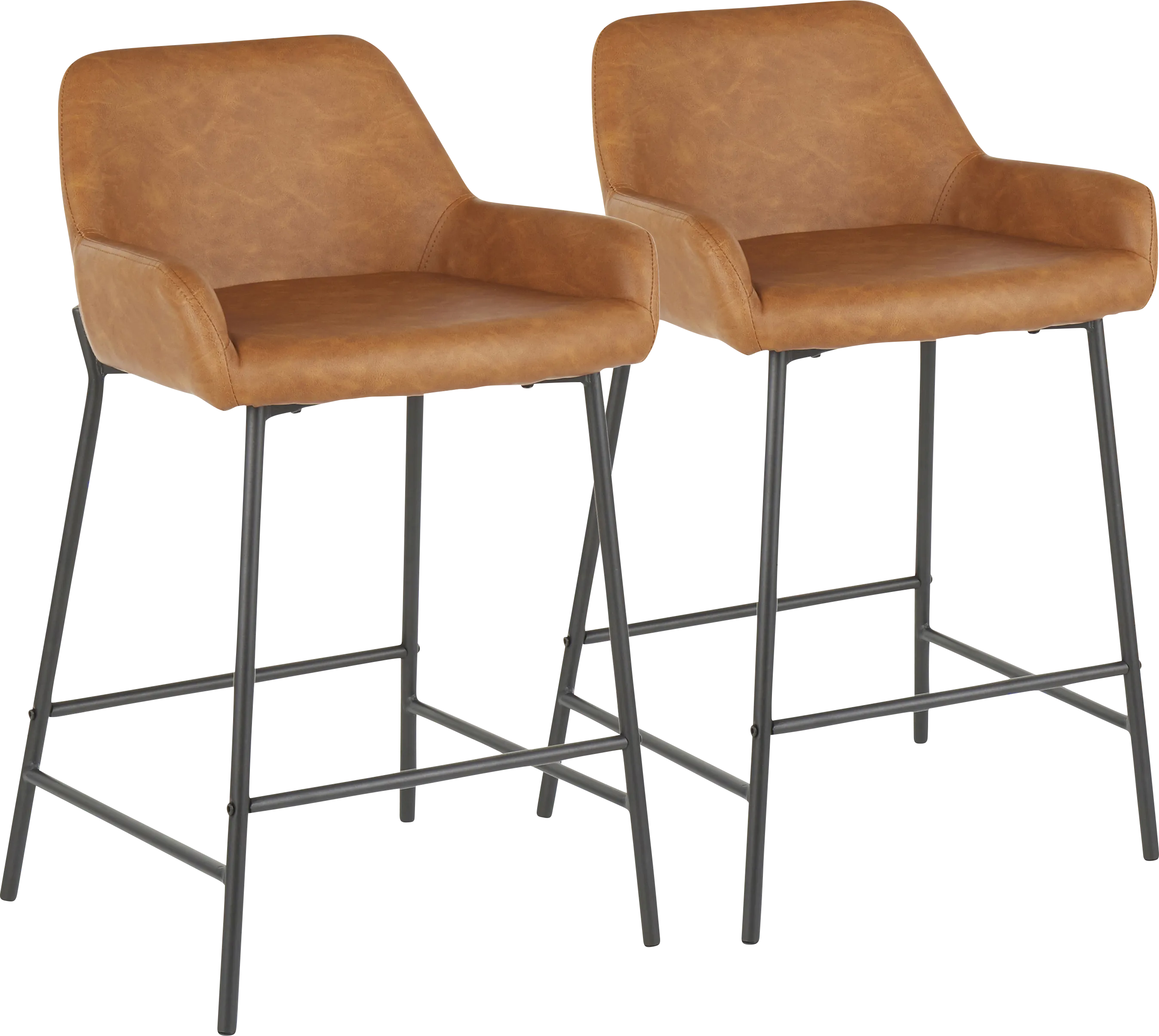 Clarain Camel Counter Height Stool, Set of 2 - Thumbnail - Image 1