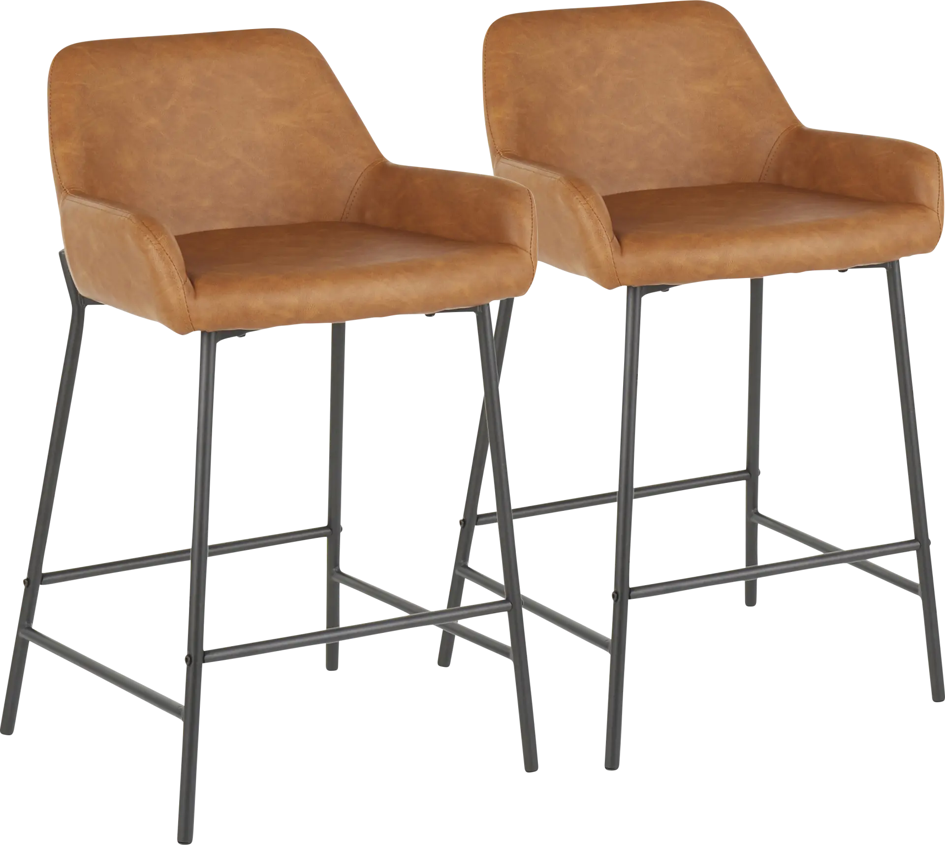 Clarain Camel Counter Height Stool, Set of 2