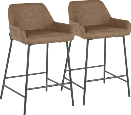 Clarain Espresso Counter Height Stool, Set of 2
