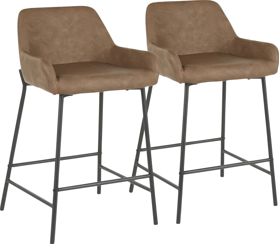 Clarain Espresso Counter Height Stool, Set of 2