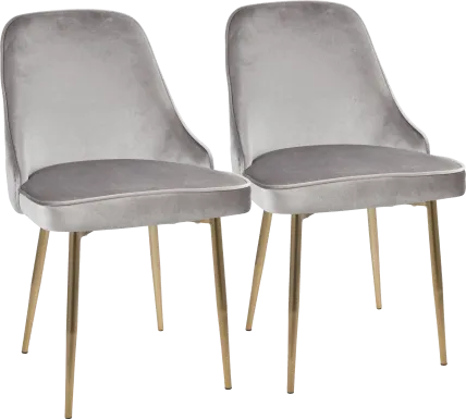 Clovis Silver Dining Chair, Set of 2
