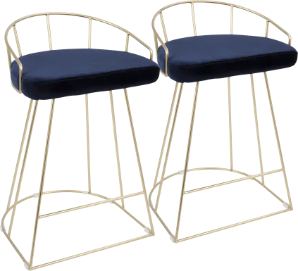 Filia Blue Counter Height Stool (Set of 2)