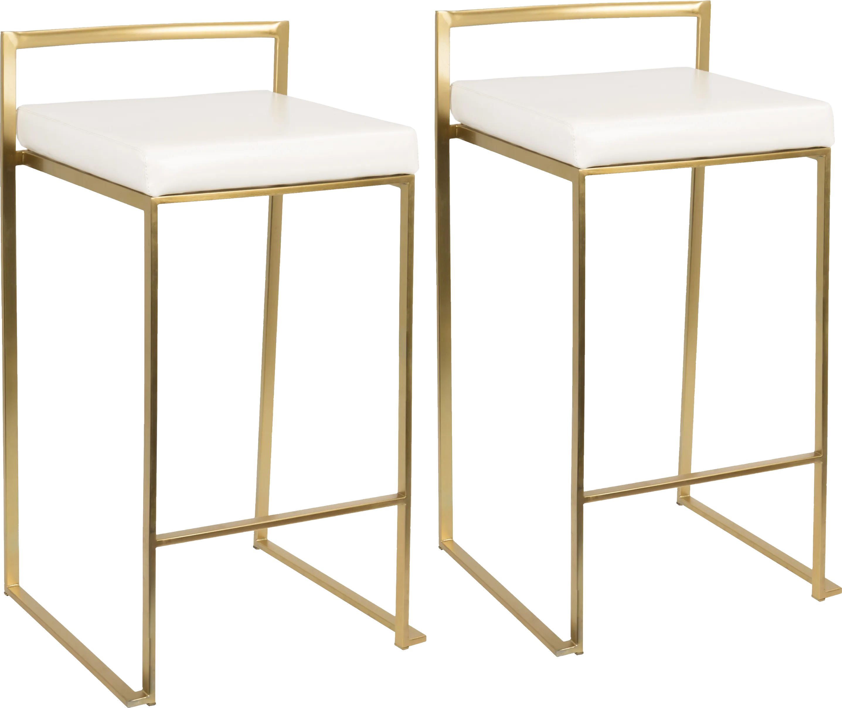 Sora White Gold UltraHyde Counter Height Stool (Set of 2) - Thumbnail - Image 1