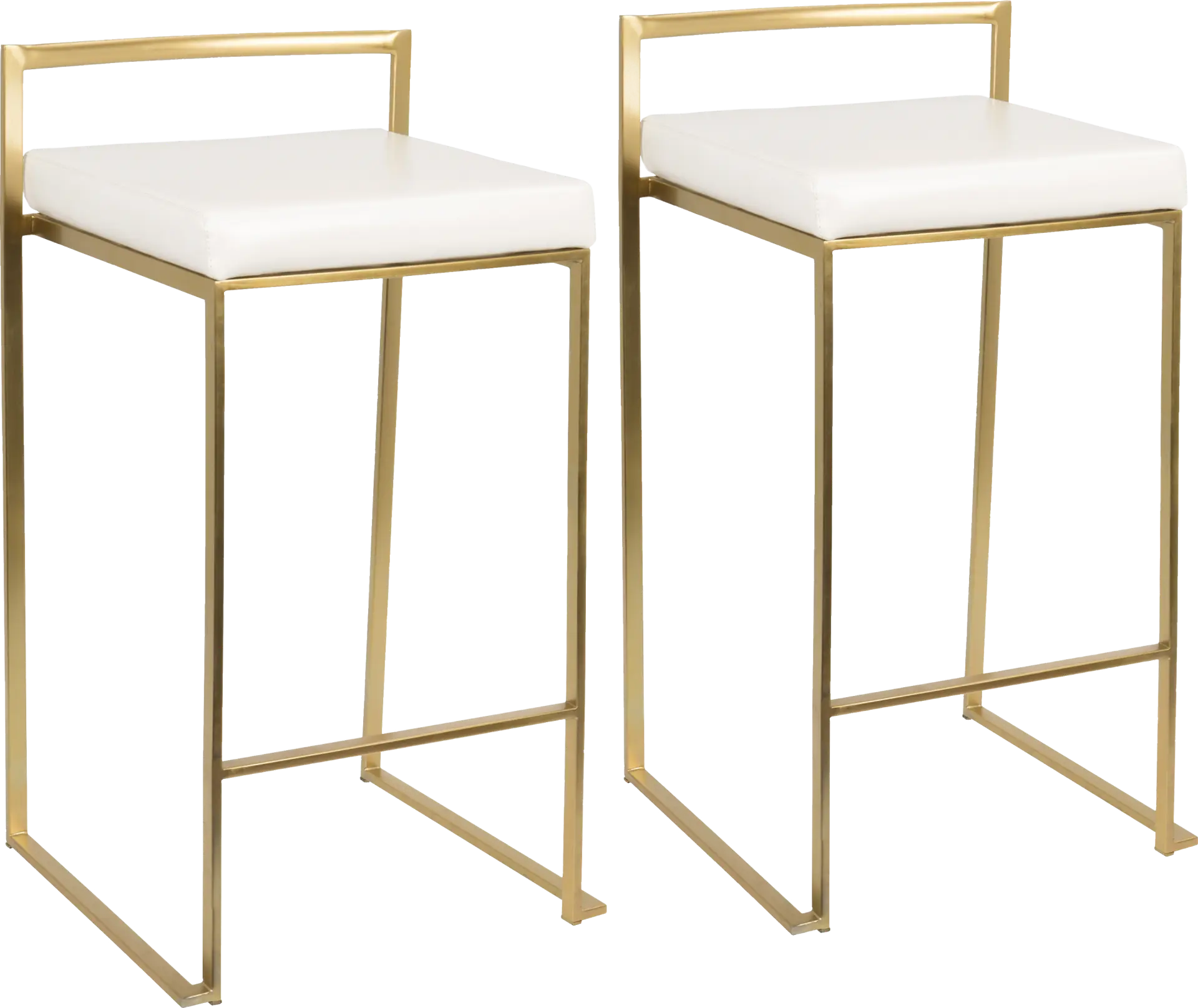 Sora White Gold UltraHyde Counter Height Stool (Set of 2)