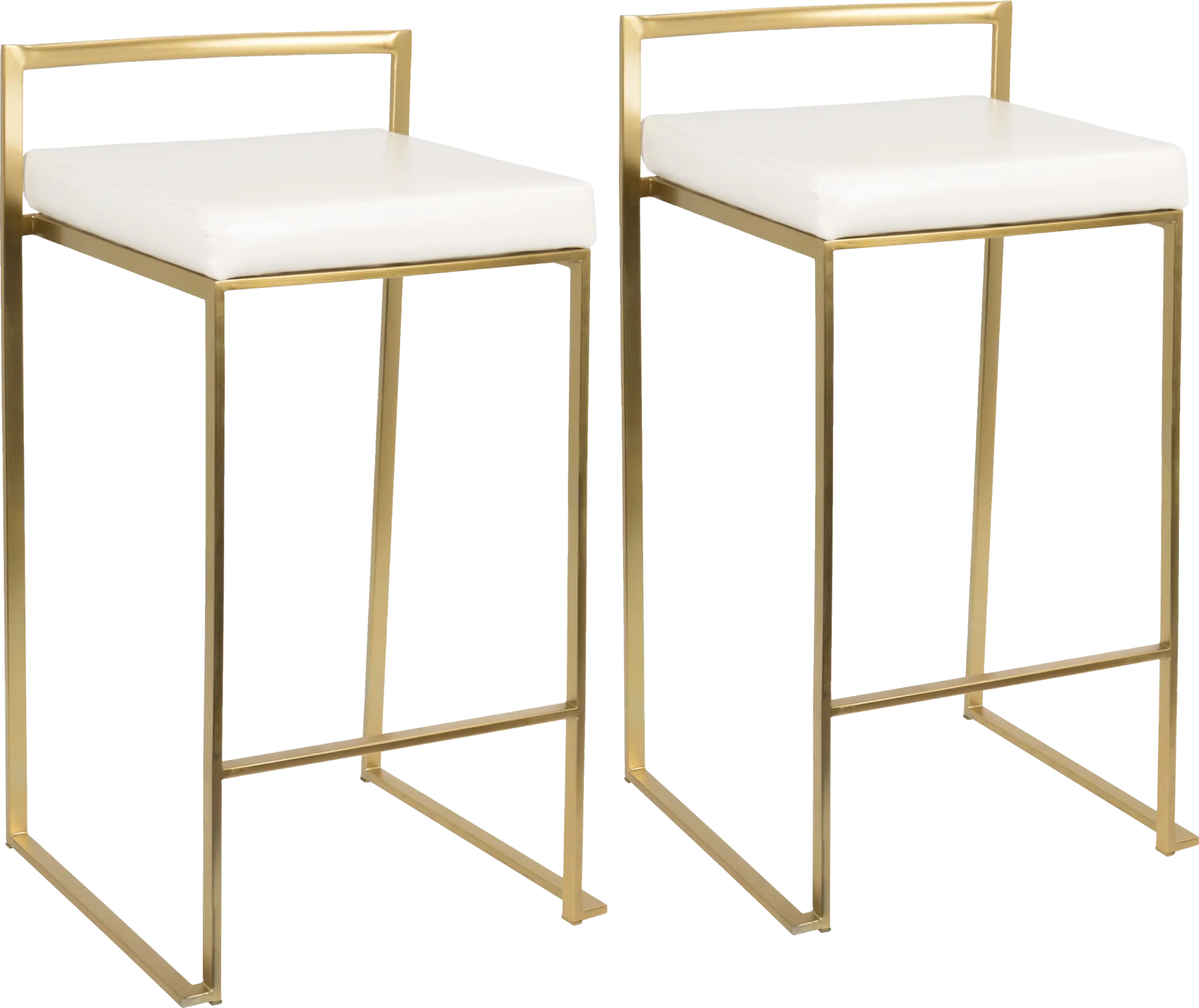 Sora White Gold UltraHyde Counter Height Stool (Set of 2) - Image 1