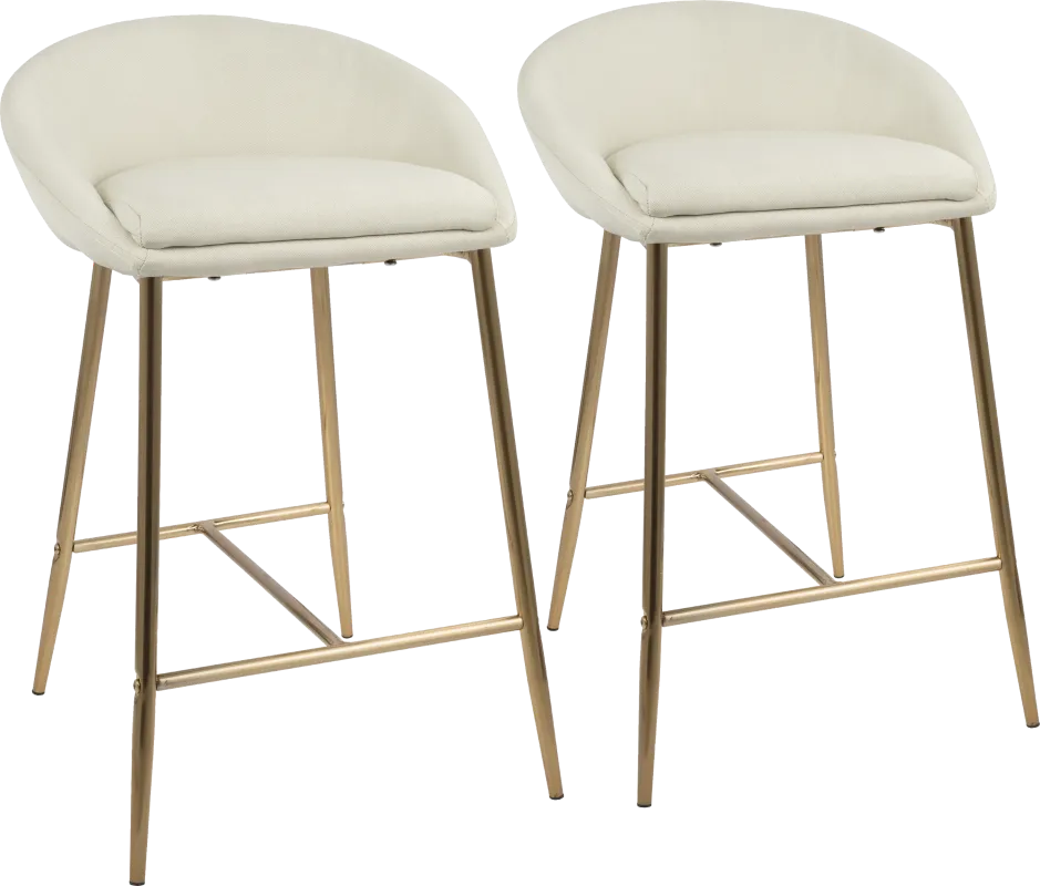 Orna Cream Counter Height Stool (Set of 2)