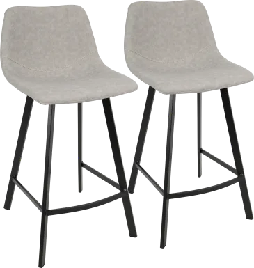 Quark Gray Counter Height Stool (Set of 2)
