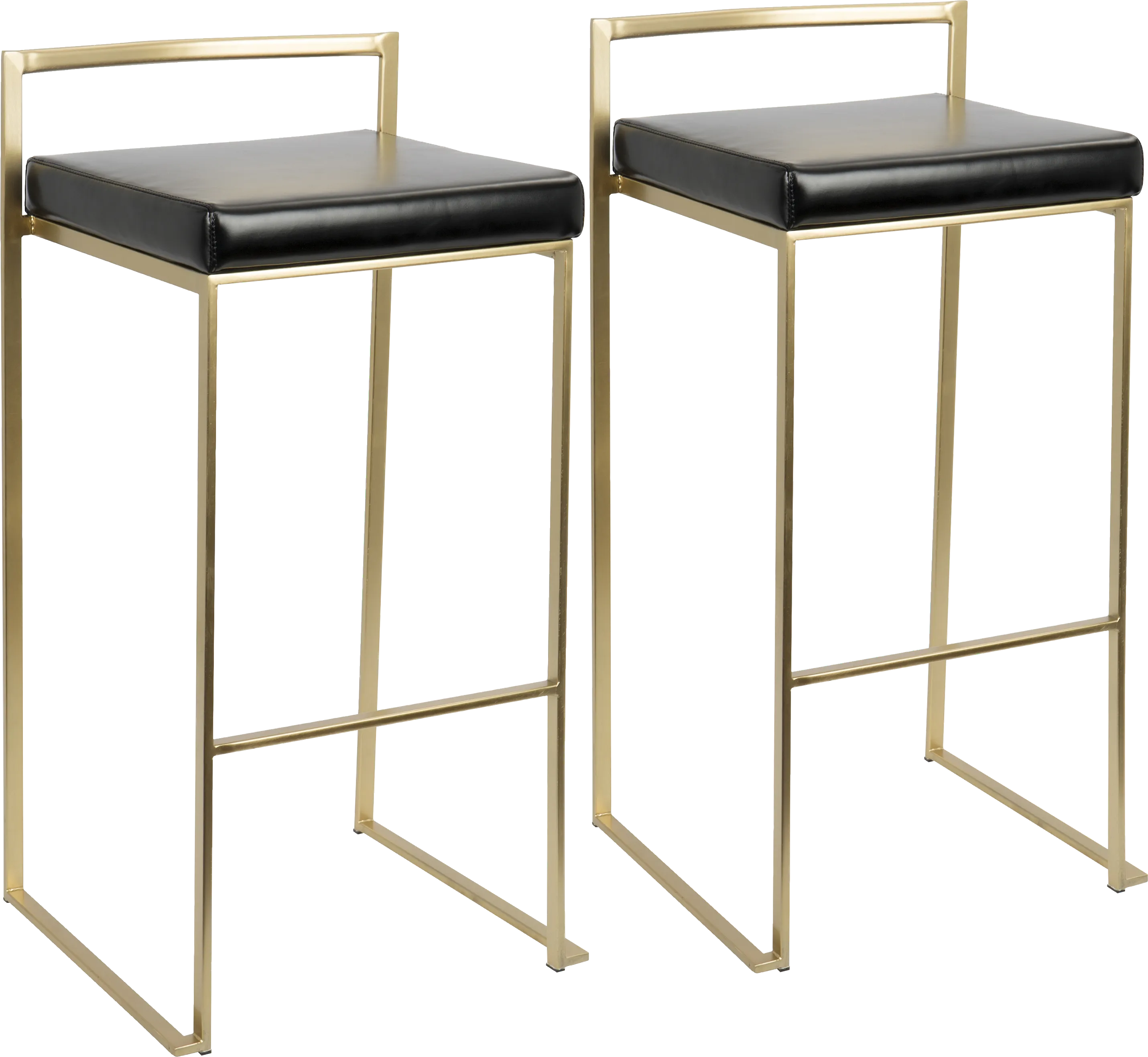 Sora Black Gold Barstool (Set of 2) - Thumbnail - Image 1