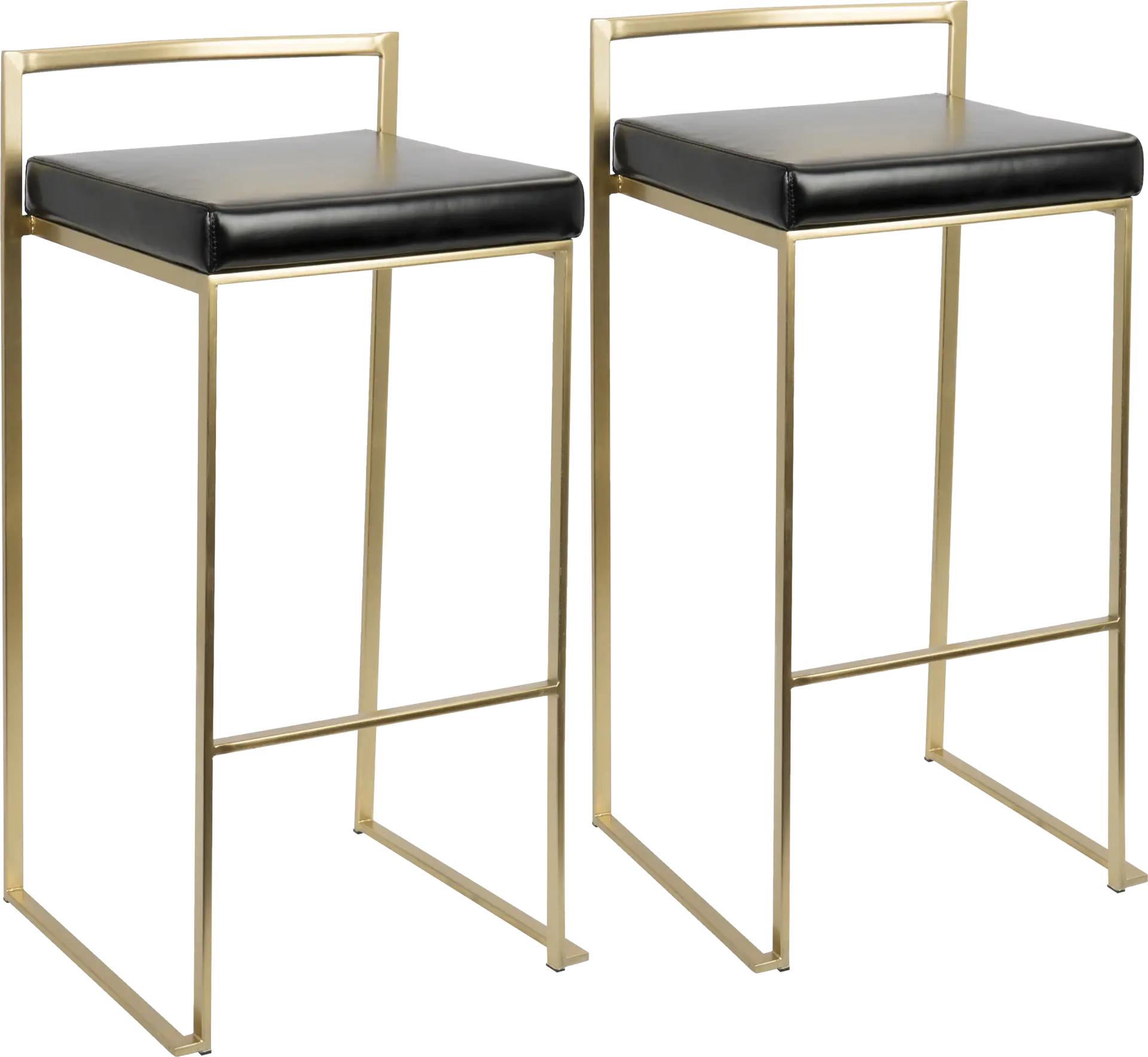 Sora Black Gold Barstool (Set of 2)