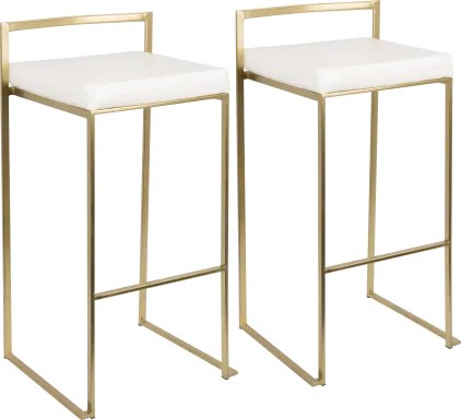 Sora White Gold Barstool (Set of 2)
