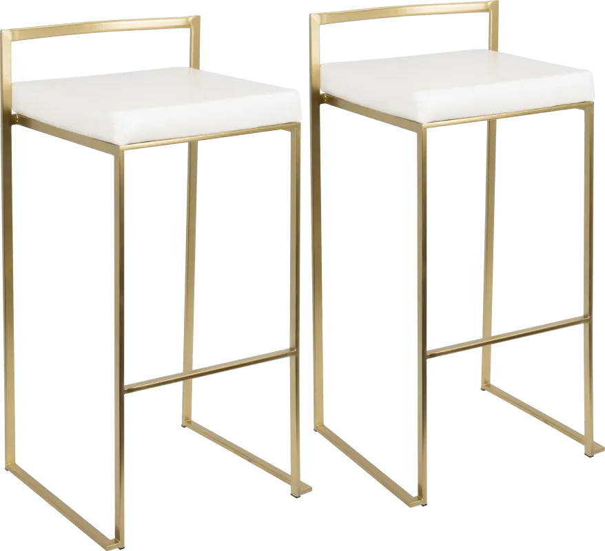 Sora White Gold Barstool (Set of 2)