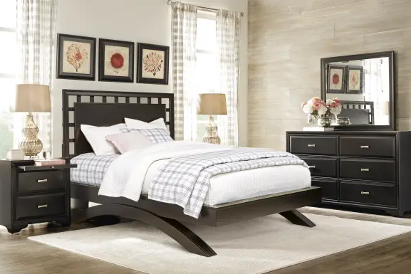 Belcourt Black 5 Pc Queen Lattice Arch Bedroom