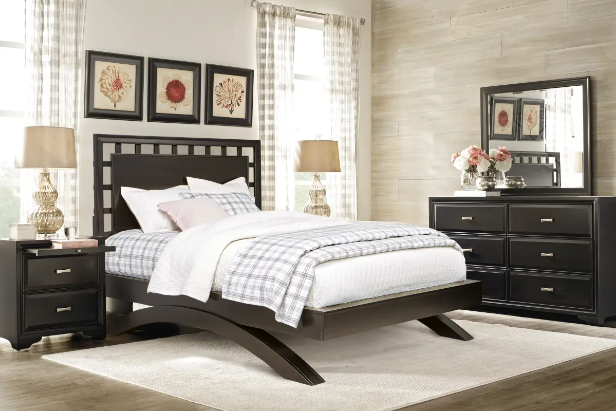 Belcourt Black 5 Pc Queen Lattice Arch Bedroom