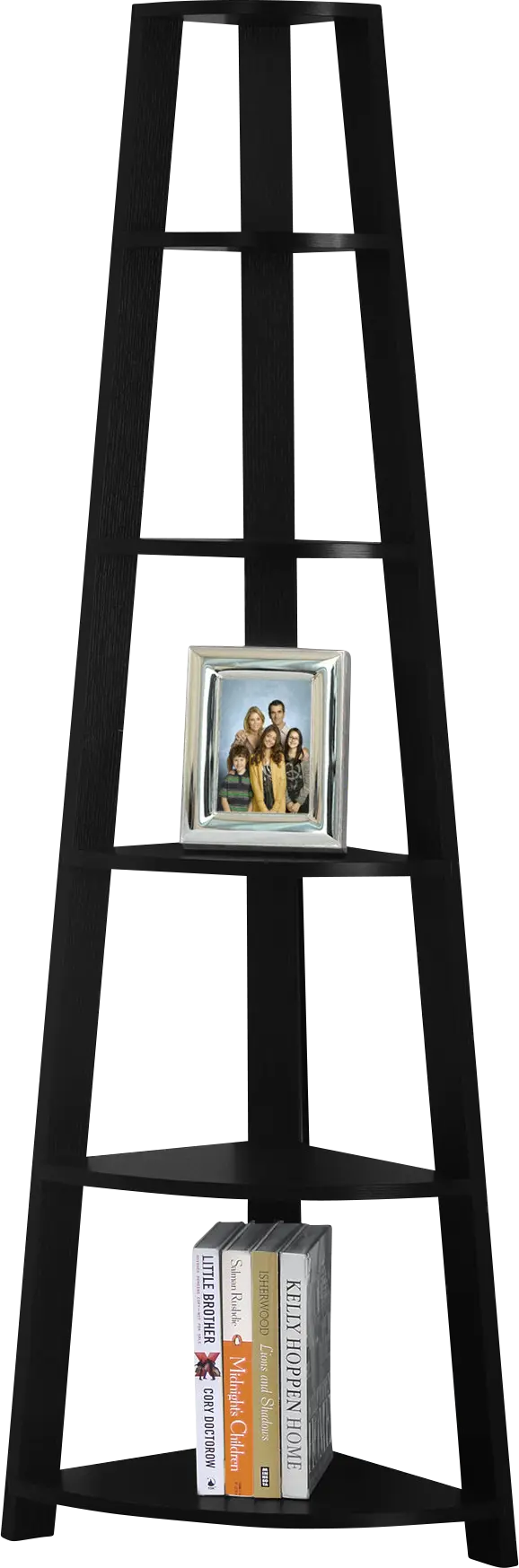 Korgan Black Bookcase