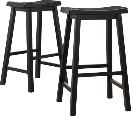 Nario Black Barstools (Set of 2)