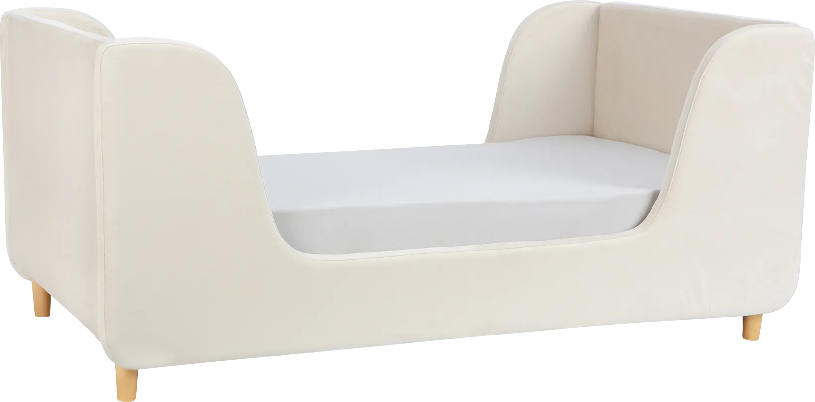 Tegen Almond Upholstered Toddler Bed - Thumbnail - Image 1
