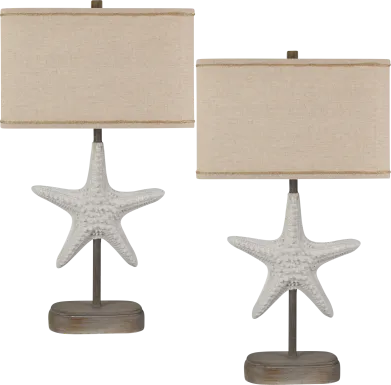 Lake Lauder White Table Lamps, Set of 2