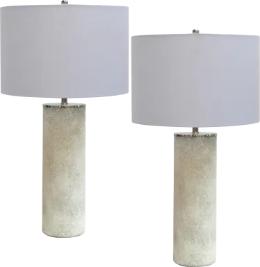 Castle Douglas White Table Lamps, Set of 2
