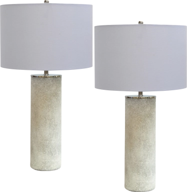 Castle Douglas White Table Lamps, Set of 2