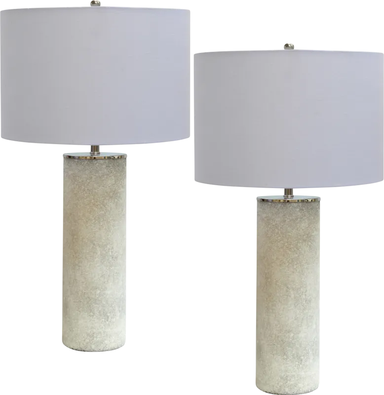 Castle Douglas White Table Lamps, Set of 2