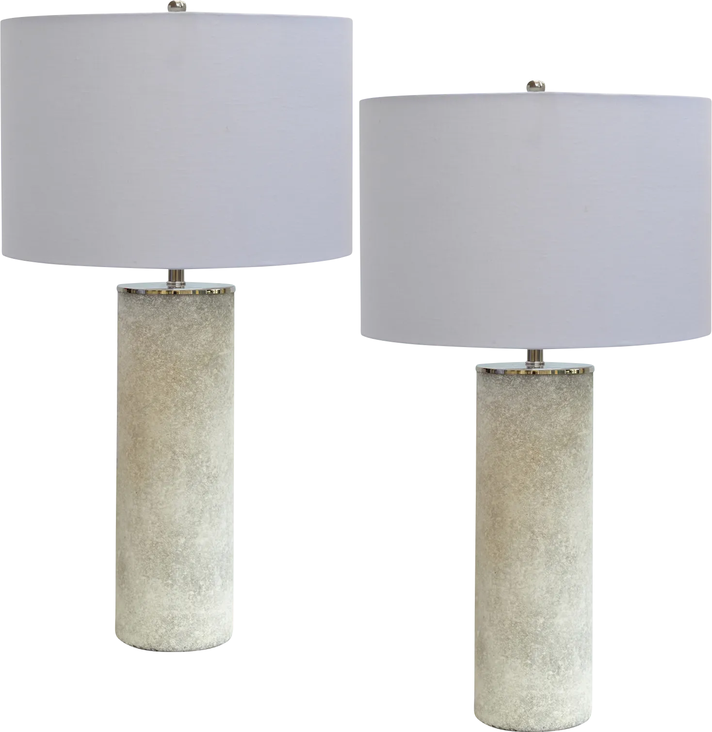 Castle Douglas White Table Lamps, Set of 2 - Image 1