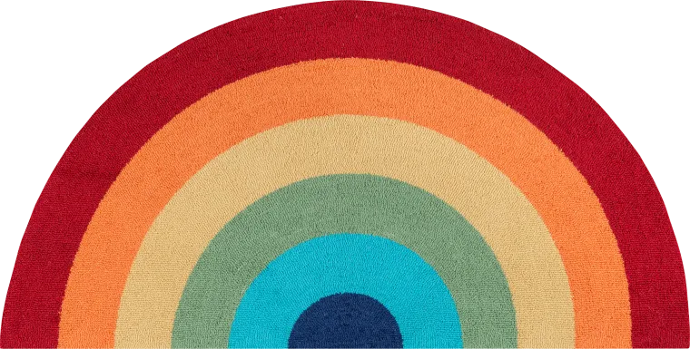 Kids Rainbow Hues Red 1'5 x 2'10 Rug