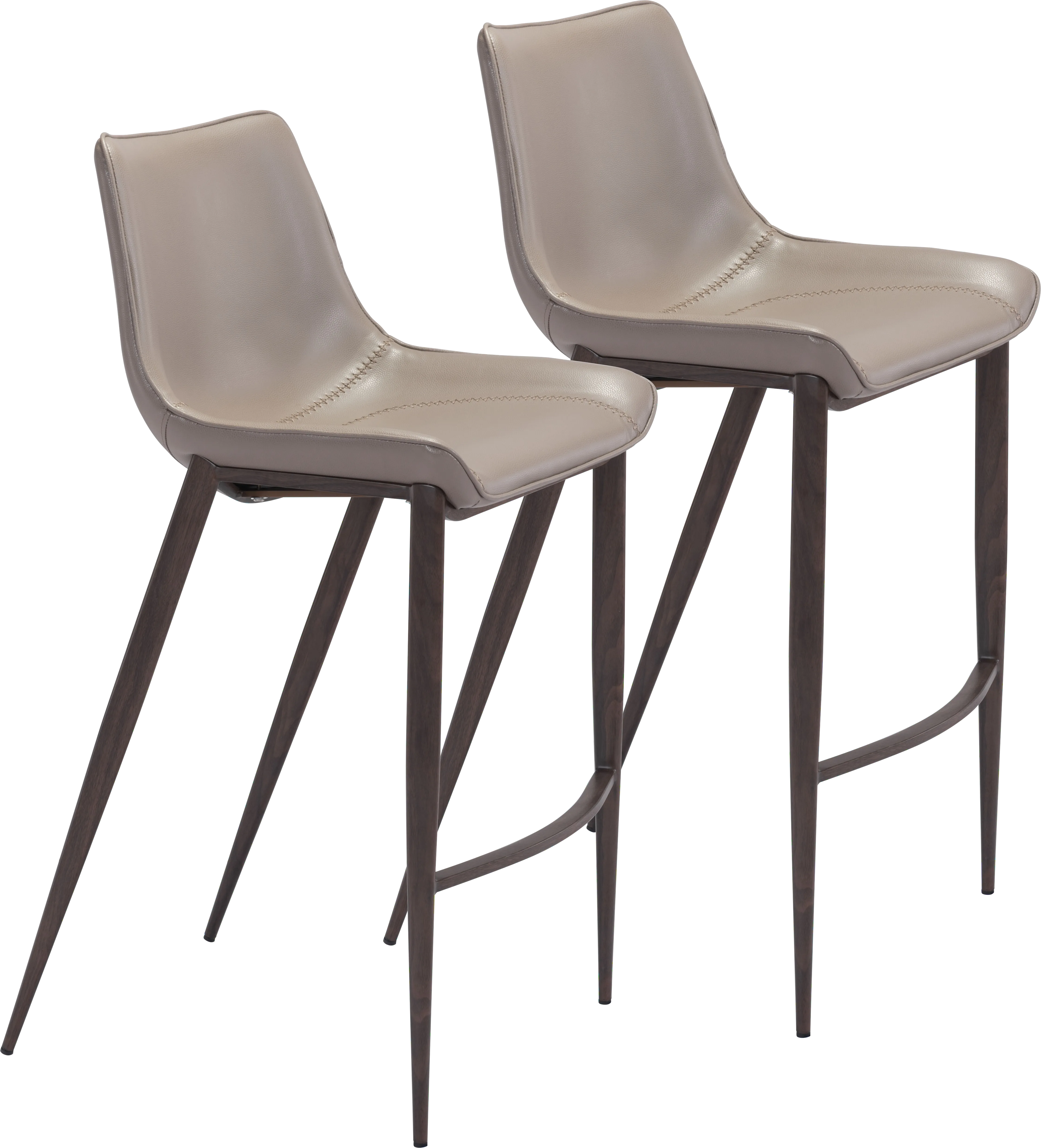 Wavell Gray Walnut Barstool, Set of 2 - Thumbnail - Image 1