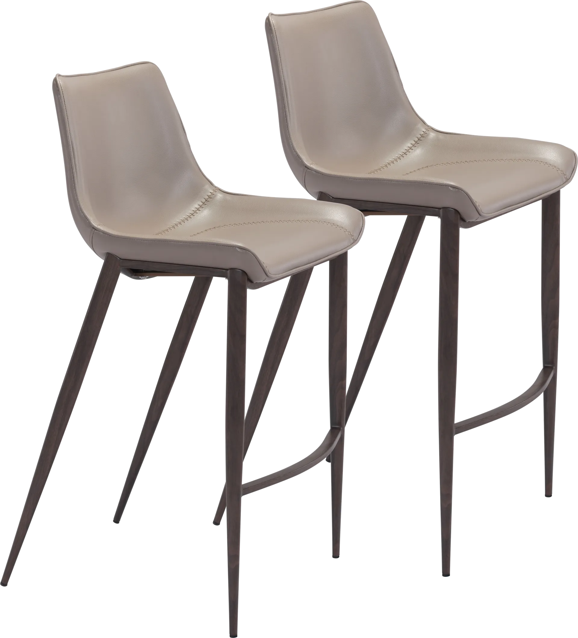 Wavell Gray Walnut Barstool, Set of 2 - Image 1