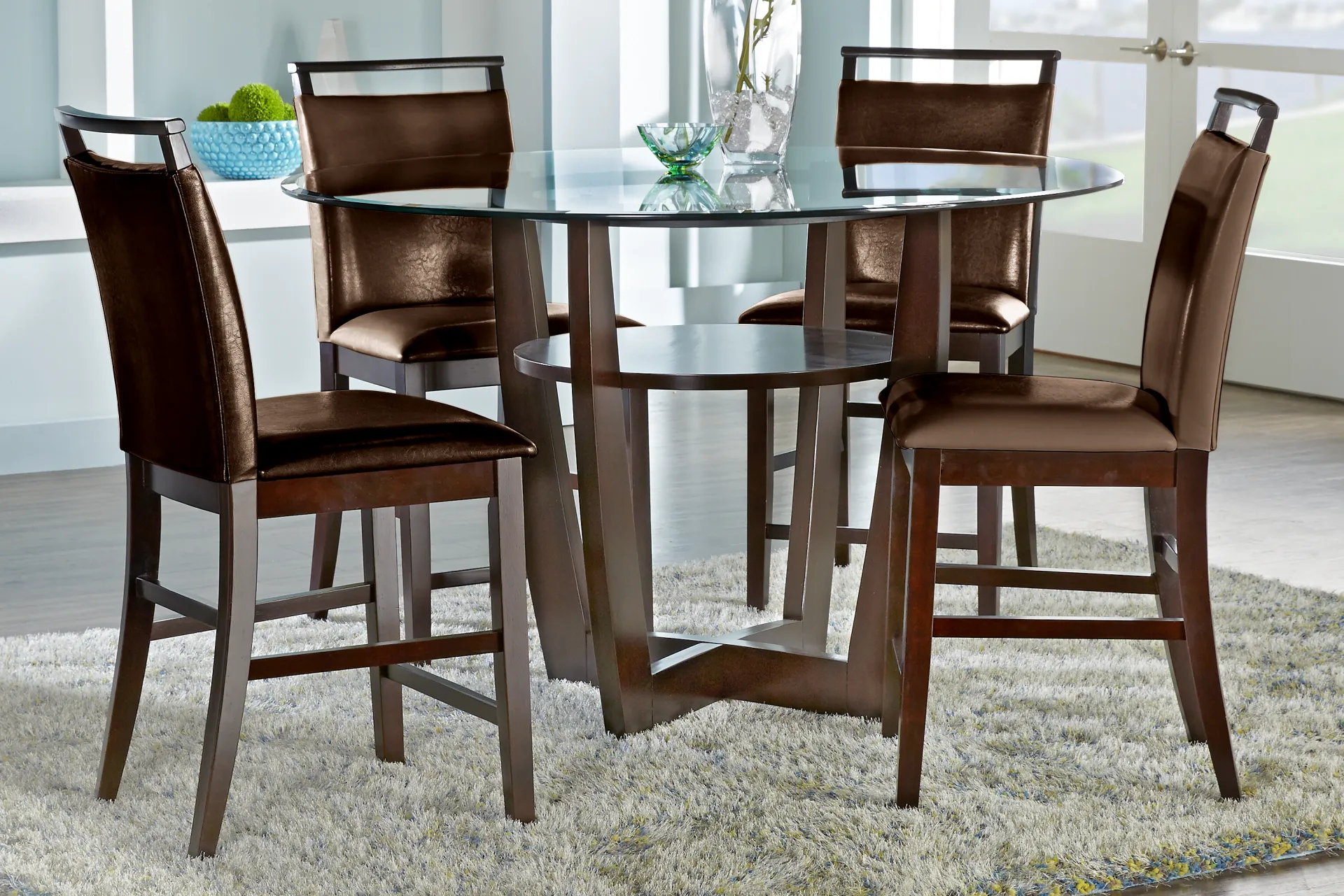 Ciara Espresso 48 in. Round Counter Height Dining Table - Image 1