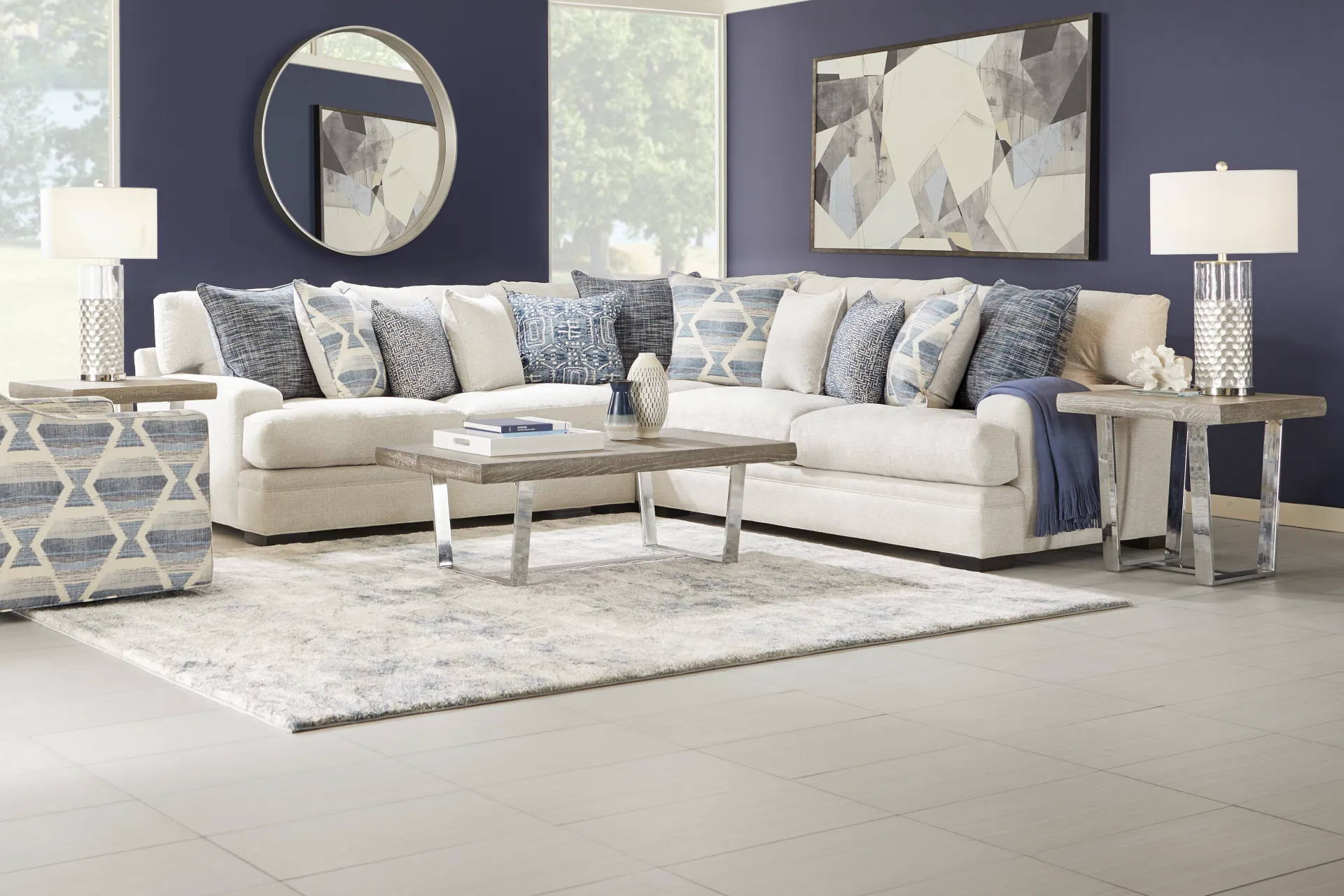 Bedford Park Ivory 3 Pc Sectional - Image 1