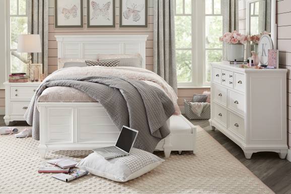 Kids Hilton Head White Full Panel Bed