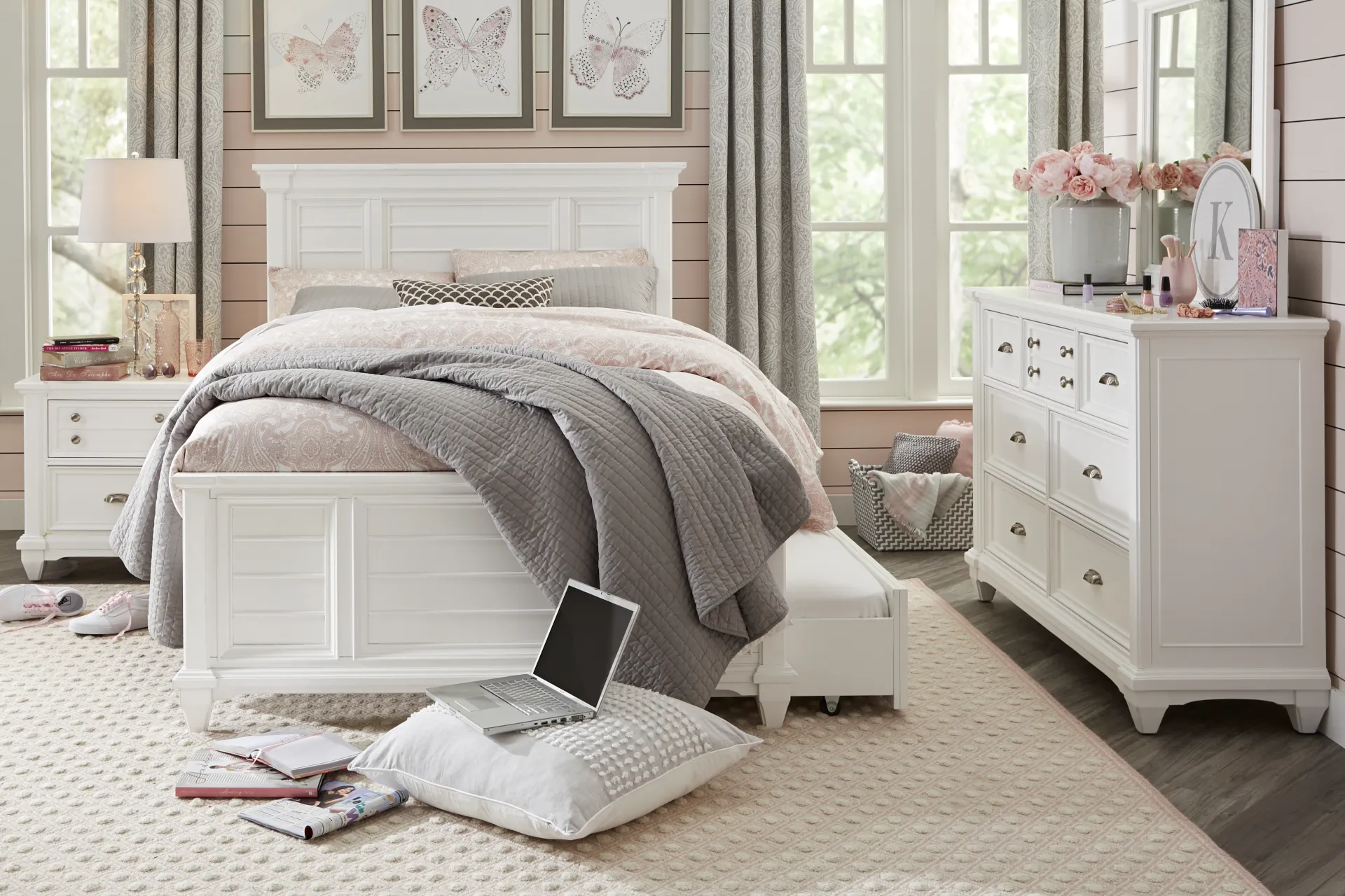 Kids Hilton Head White 3 Pc Full Panel Bed - Image 1