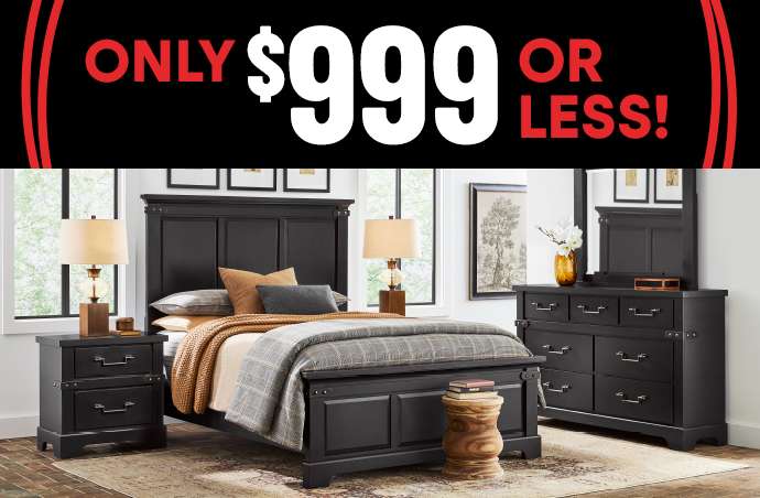 ONLY $999 OR LESS! Bedroom furniture set.