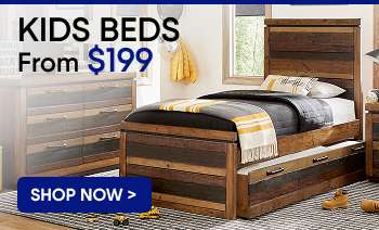 KIDS BEDS From $199. Shop Now. Wooden bed frame with storage drawers.

