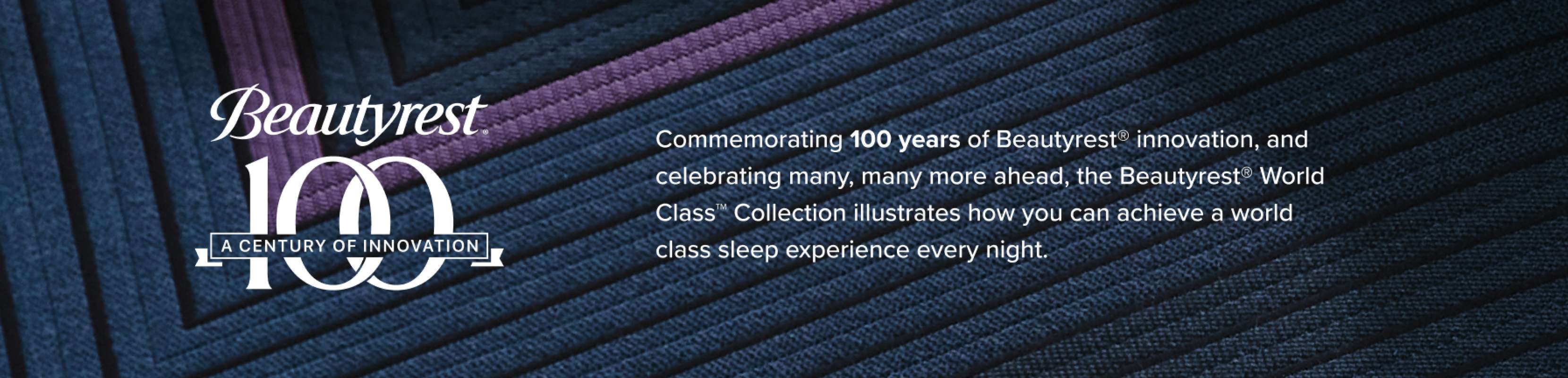 Beautyrest logo with text: Commemorating 100 years of innovation.
