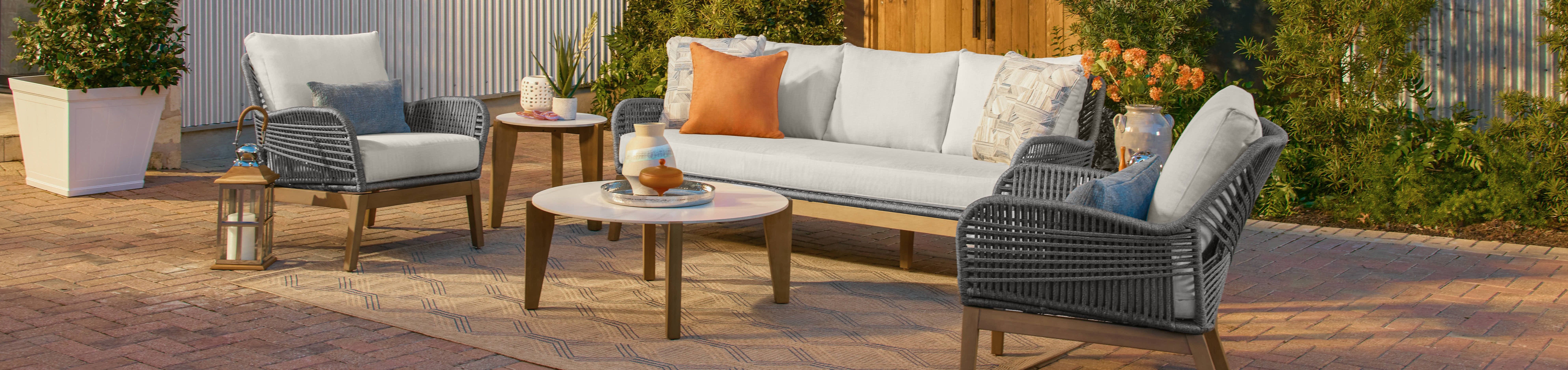 Outdoor patio furniture set.
