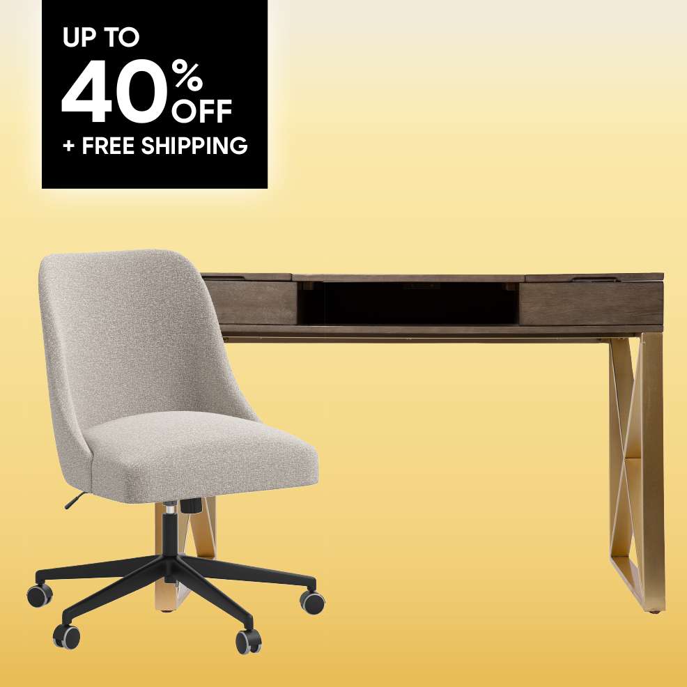 Up to 40% off + free shipping. A desk and chair set.
