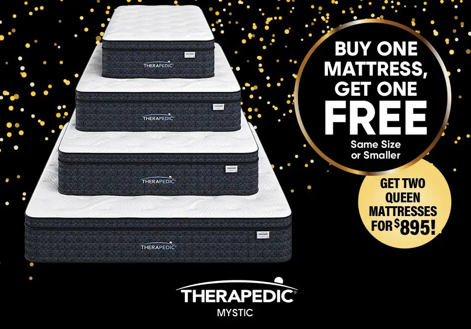 Buy one mattress, get one free. Get two queen mattresses for $895!
